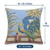 16×16-Inch Peacock Cushion Infographic