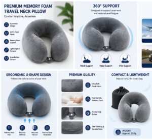 Grey U-Shaped Travel Neck Pillow Grey U-Shaped Travel Neck Pillow