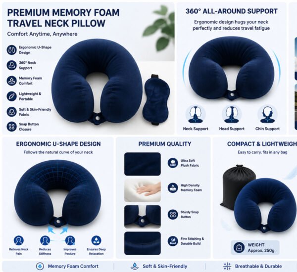 navy blue neck pillow